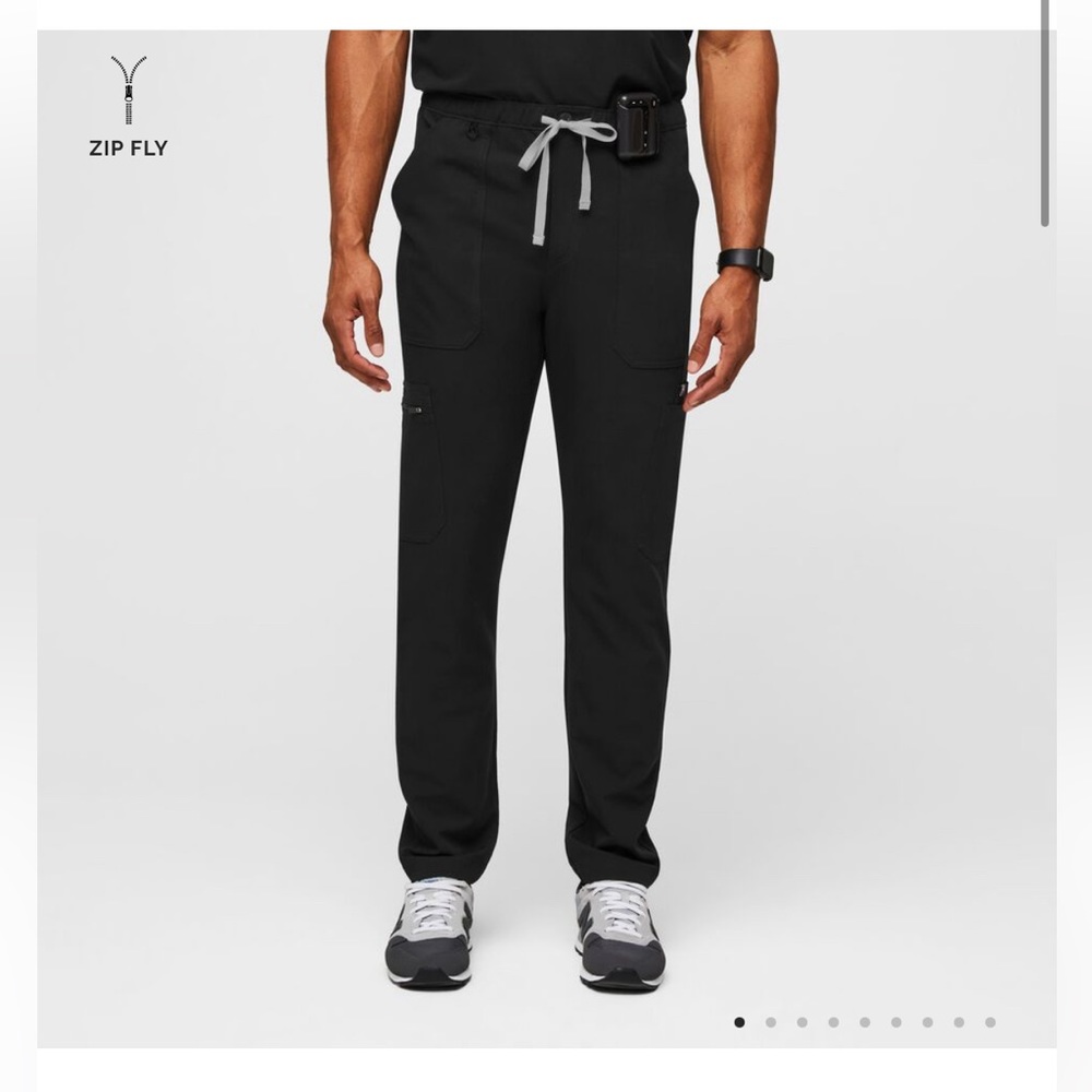 Men’s Black Figs Cairo Cargo Pants with Zip fly. Size XL short.